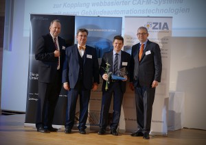 v.l. Thomas Zinnöcker, Dr. Georg Allendorf, Dr. Asbjörn Gärtner, Prof. Dr. Matthias Thomas (Foto: TU Kaiserslautern)